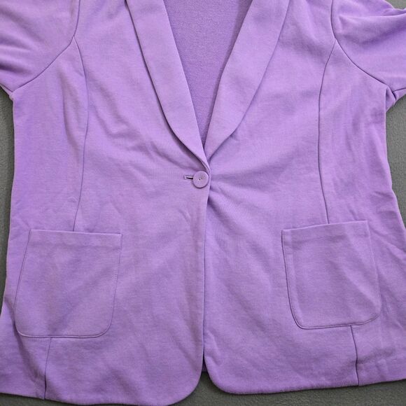 Susan Graver Weekend Women XL Petite Marina Knit Blazer Dried Lavender - Picture 5 of 12